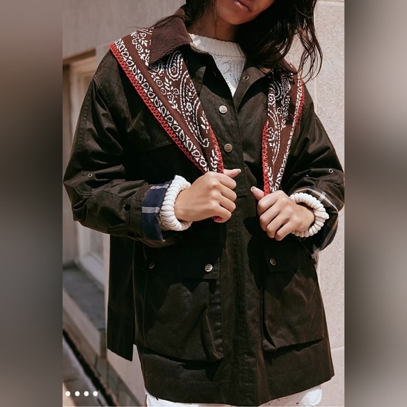 Free People Jackets & Blazers - We The Free Headliner Wax Pullover, Color Olive, Large, Retail $398.00 USD